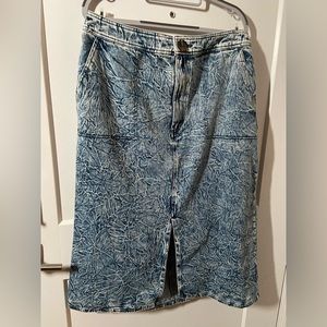 NWT Who What Wear Acid Wash High Waist Jean Skirt